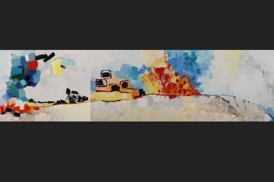Abstract Landscape Triptych