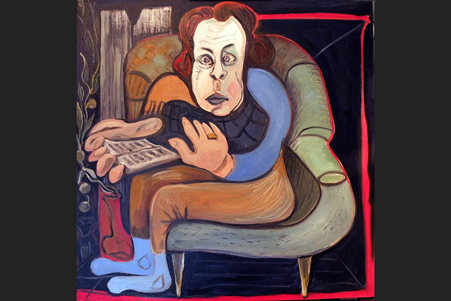 Woman Reading in Armchair