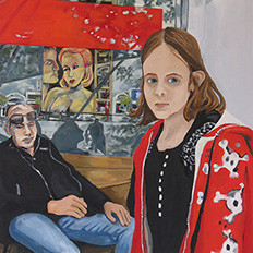 Young Girl on Ventura Boulevard, 2014: 36'' x 36'', Oil on Canvas